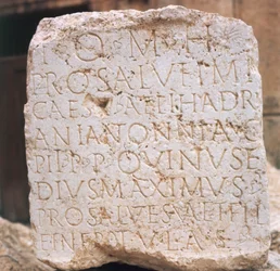 Stone Inscribed with Dedication to Hadrian, Great Court, Baalbek, Lebanon